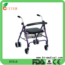 Caminador plegable rollator con bolsa de asiento suave de PVC